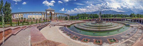 ALMATY, KAZAKHSTAN - JULY 10, 2016: Panorama of the First President's Park.