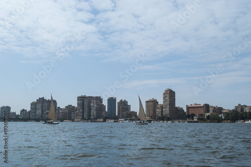 Cairo Egypt capital boats blue sky