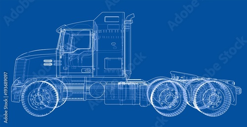 Concept truck. Vector rendering of 3d
