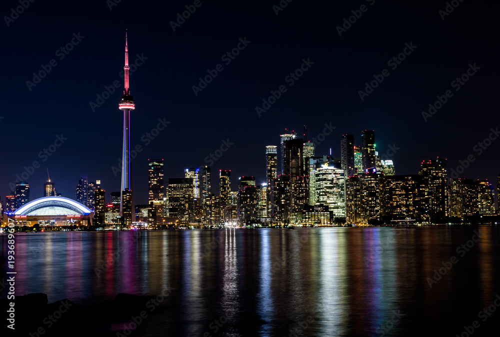 Night view of downtown Toronto, Ontario, Canada