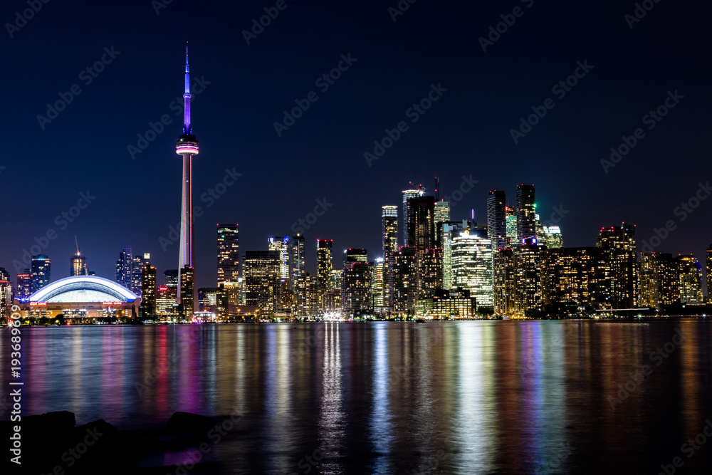 Night view of downtown Toronto, Ontario, Canada