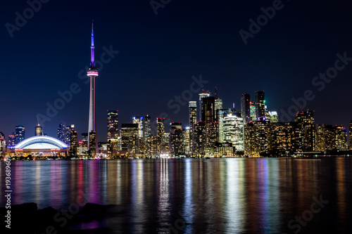 Night view of downtown Toronto  Ontario  Canada