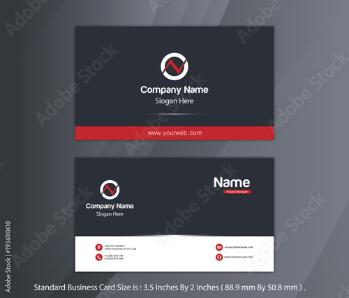 Red and Black Business Card Template