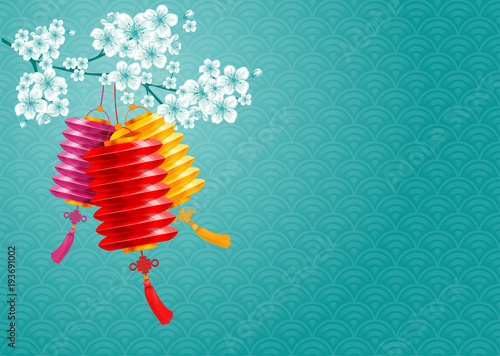 Chinese paper lanterns background