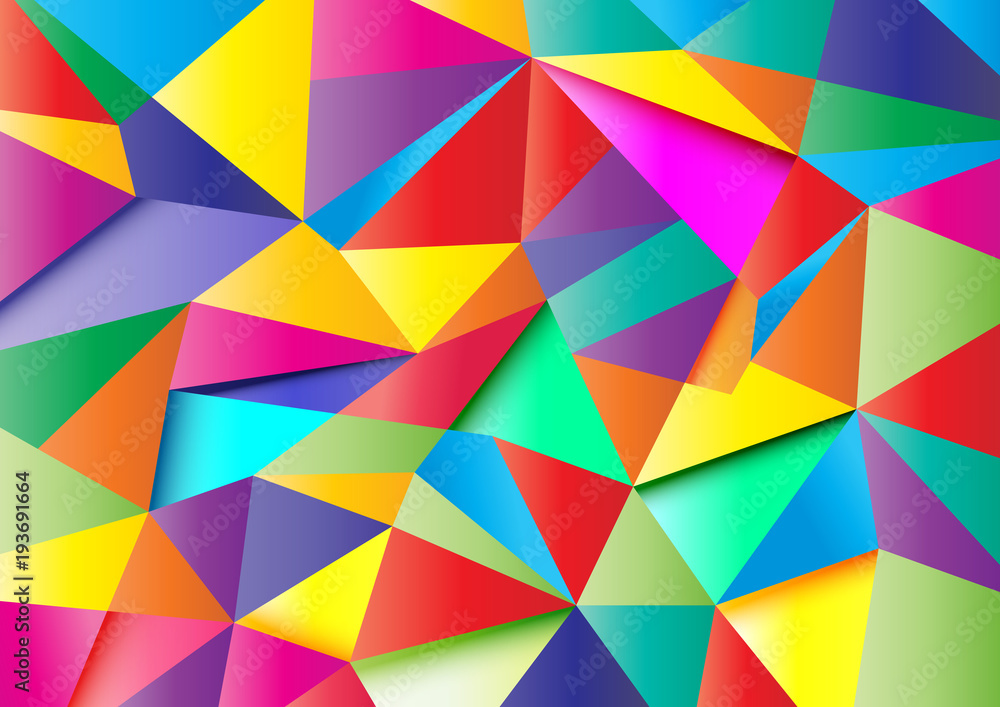 colorful abstract polygon 1 - obrazy, fototapety, plakaty 