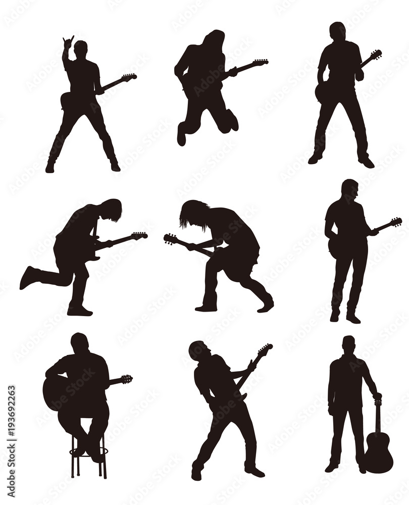 Fototapeta premium Guitarist Silhouettes