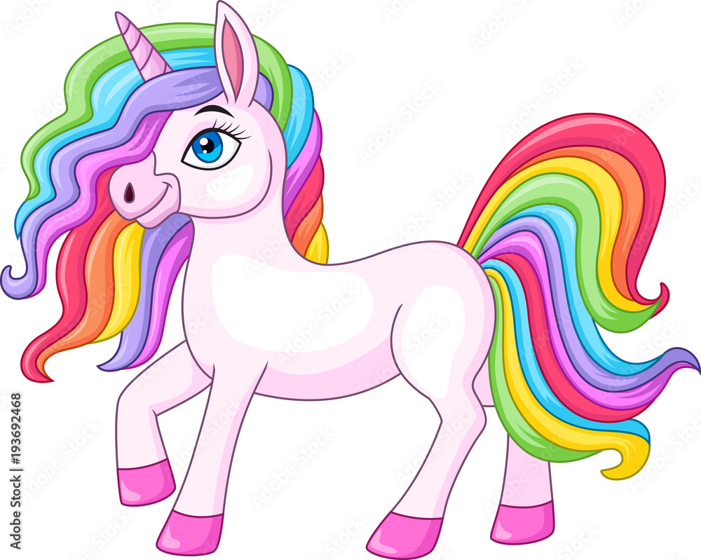 Cartoon rainbow unicorn horse Cartoon rainbow unicorn horse