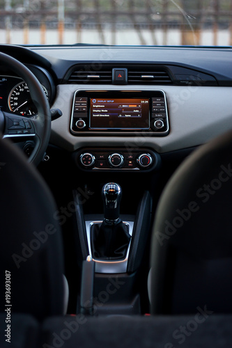 infotainment display of modern car
