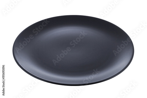Black plate isolated on white background
