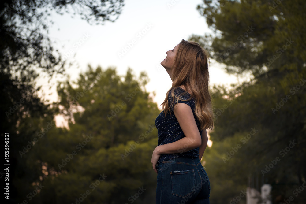 Pretty young blonde girl in outdoors Pretty young blonde girl in outdoors