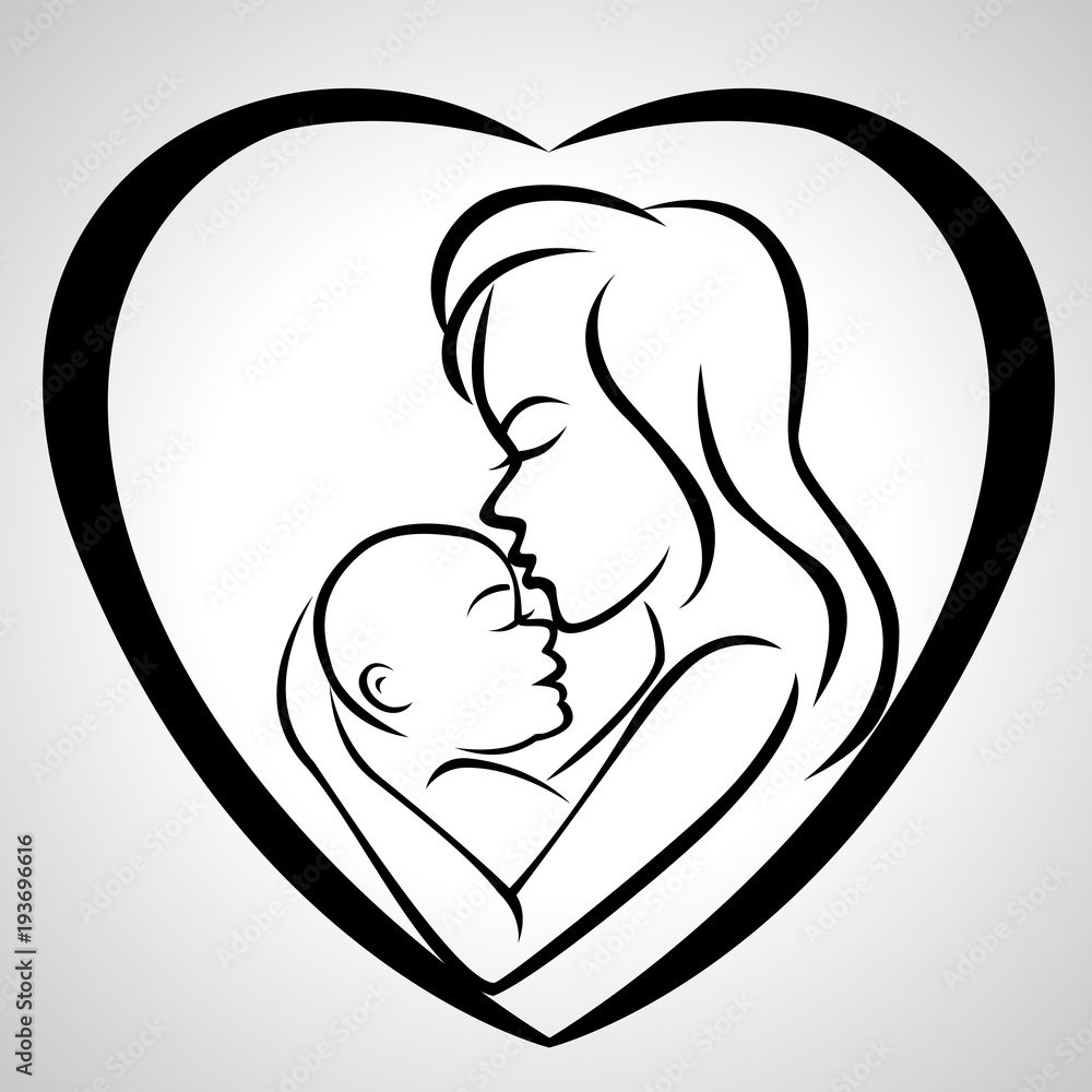 Mother and baby icon Mother and baby icon