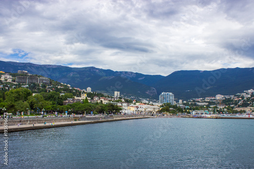 View of the seafront and the city. Yalta, Crimea
