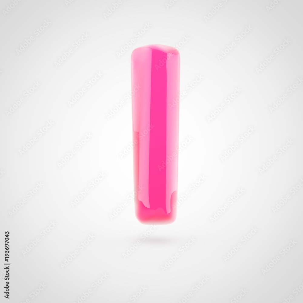 Pink letter I uppercase filled with soft light isolated on white background. Pink letter I uppercase filled with soft light isolated on white background.