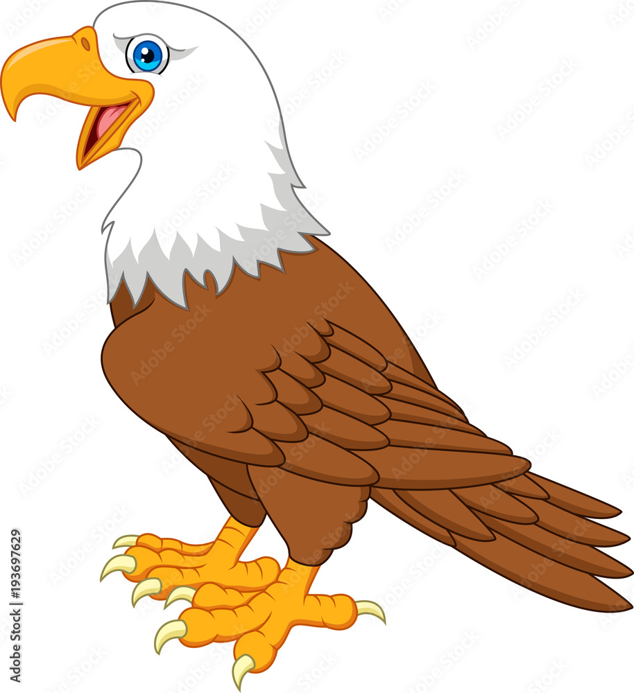 Naklejka premium Cartoon bald eagle