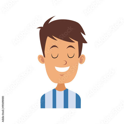 Man smiling with eyes closed icon vector illustration graphic design