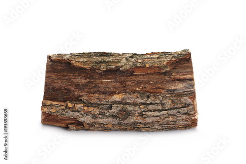 oak stump, log fire wood isolated on white background with clipping path