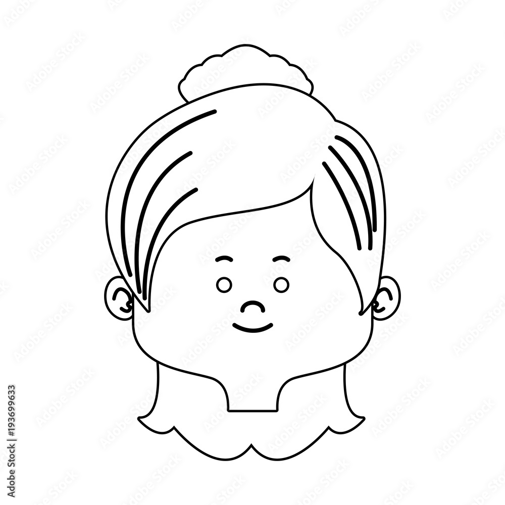 pretty girl face female character head vector illustration pretty girl face female character head vector illustration