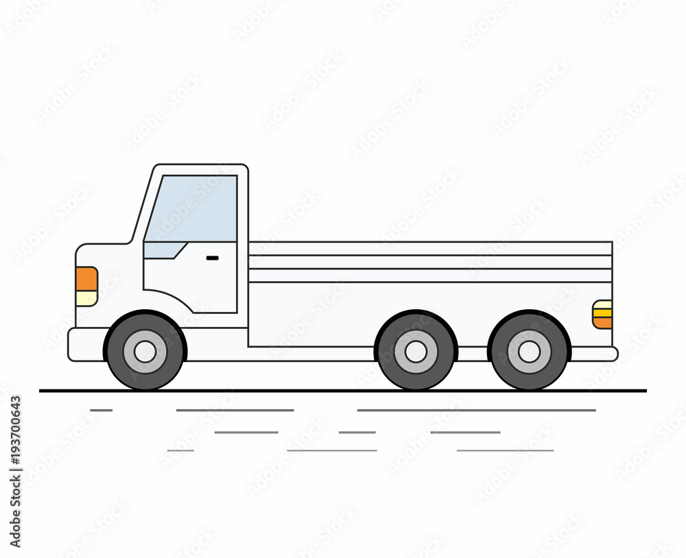 White Delivery Van on white background White Delivery Van on white background