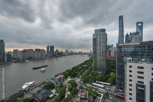 panorama view of Shanghai cityscape photo