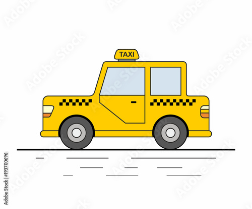  Yellow Taxi Cars isolated on white background
