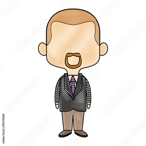 young happy groom man wear suit married vector illustration
