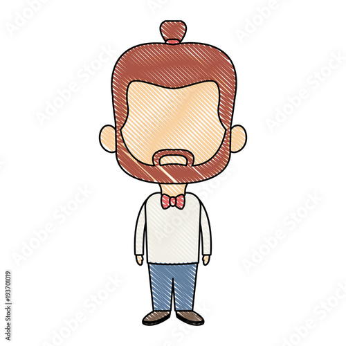 young happy groom man wear suit married vector illustration