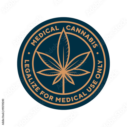 medical cannabis legalize for medical use only logo, label template vector