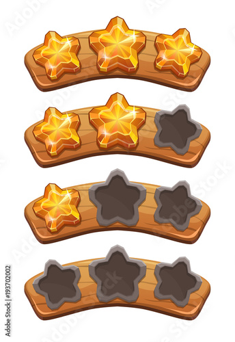 Level complete ranking banners with crystal stars