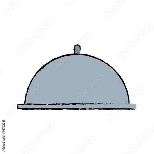 restaurant cloche serving tray cover dome vector illustration