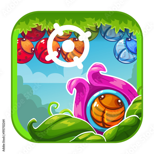 Cute cartoon bright app icon