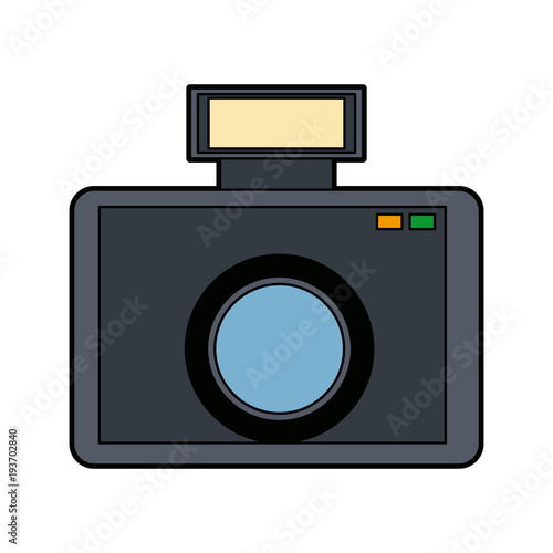 camera photo equipment flash lens icon vector illustration