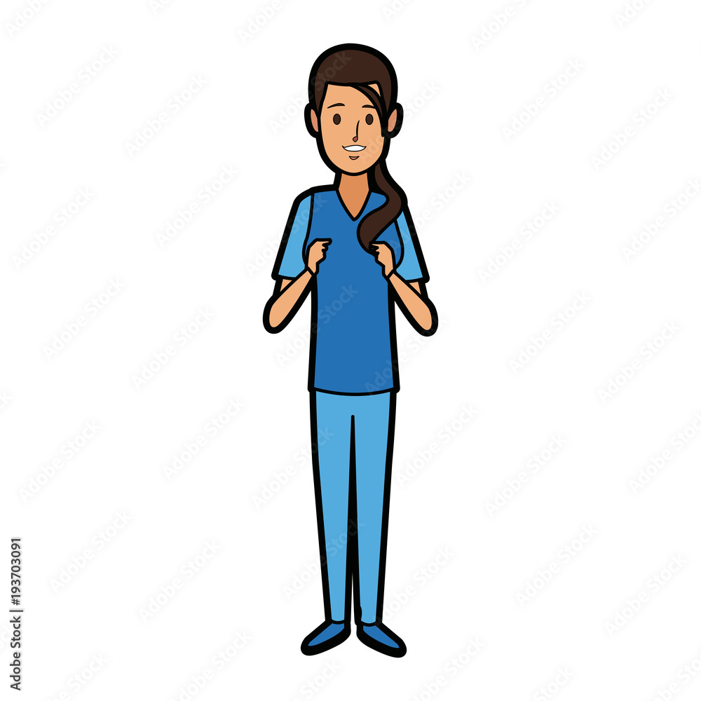 surgeon medical doctor woman wear blue surgery scrub suit vector illustration surgeon medical doctor woman wear blue surgery scrub suit vector illustration