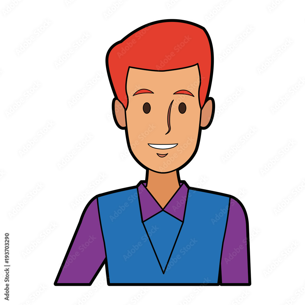 business man suit portrait manager employee or entrepreneur person vector illustration