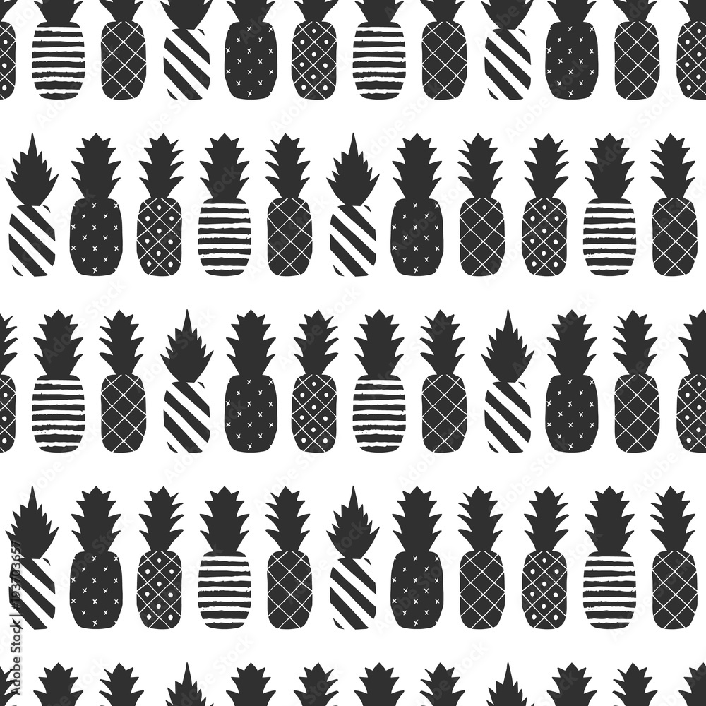 Pineapple seamless pattern. Scandinavian background Pineapple seamless pattern. Scandinavian background