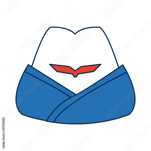 headgear stewardess civil aircraft uniform accessory vector illustration