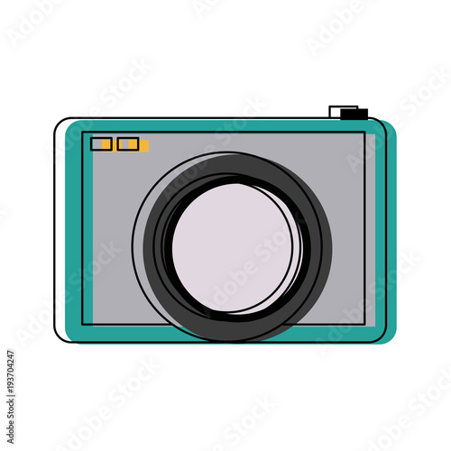 camera photo equipment flash lens icon vector illustration