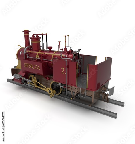 3d illustration of vintage locomotive. 