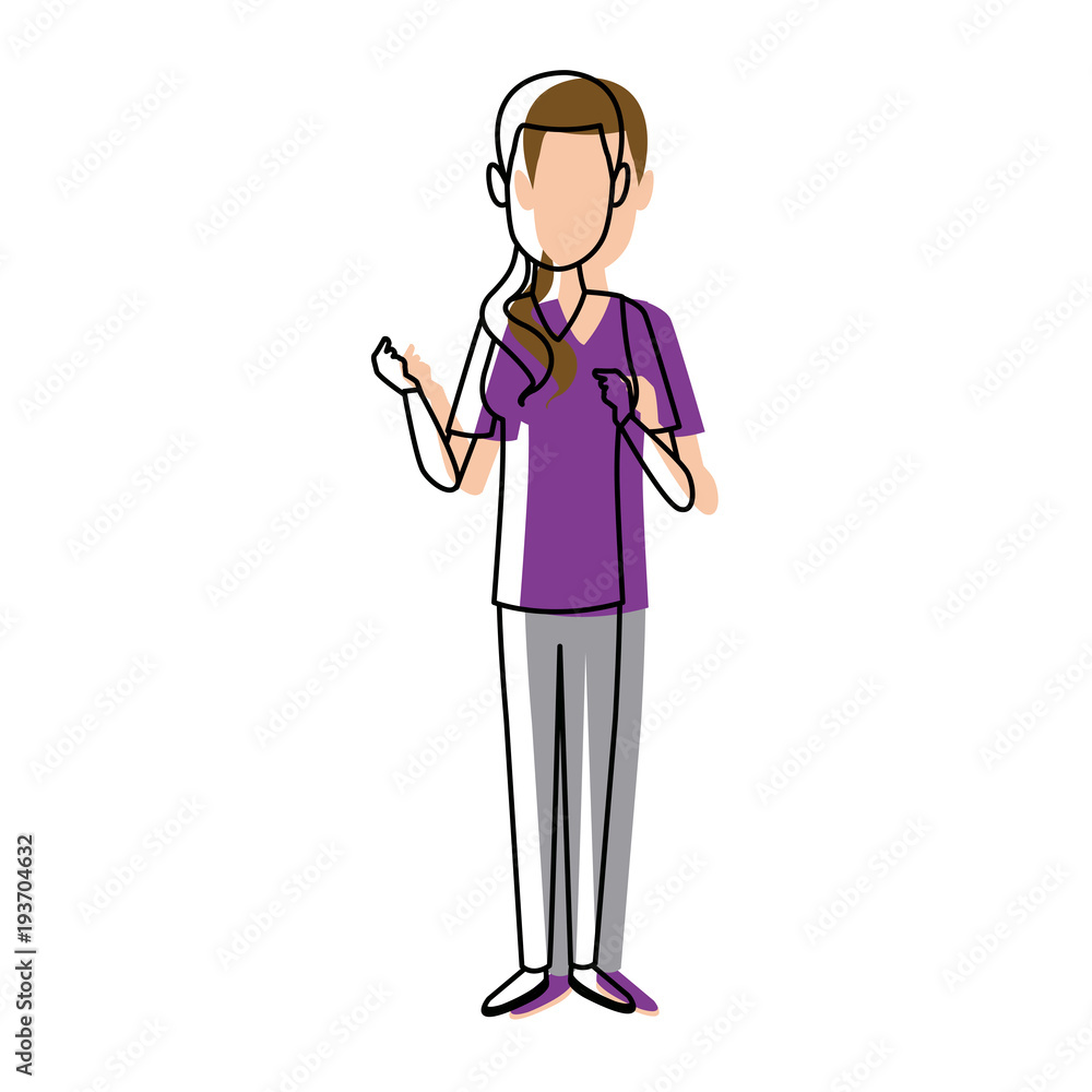happy girl standing character female vector illustration happy girl standing character female vector illustration