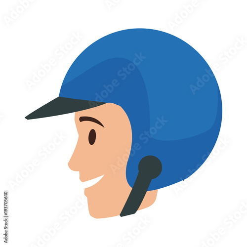 worker portrait of delivery man with helmet vector illustration