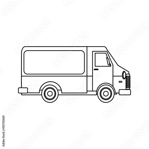 car van commercial vehicle delivery service vector illustration