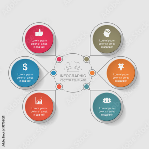 Vector infographic template for diagram, graph, presentation, chart, business concept with 6 options.