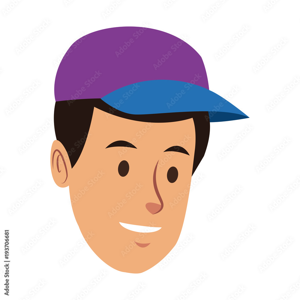 worker portrait of delivery man with cap vector illustration