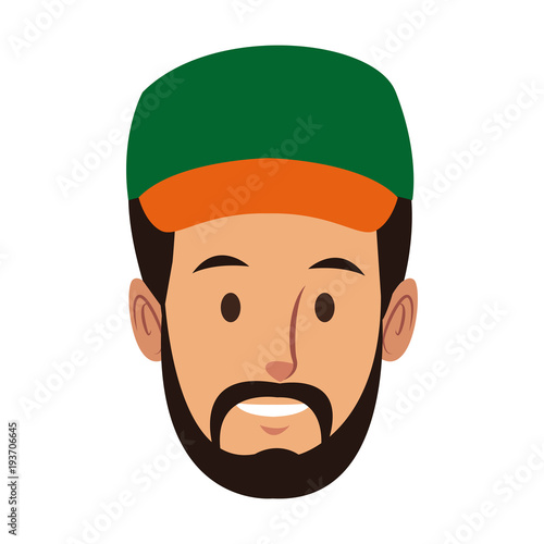 worker portrait of delivery man with cap vector illustration