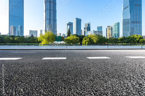 empty road with modern building