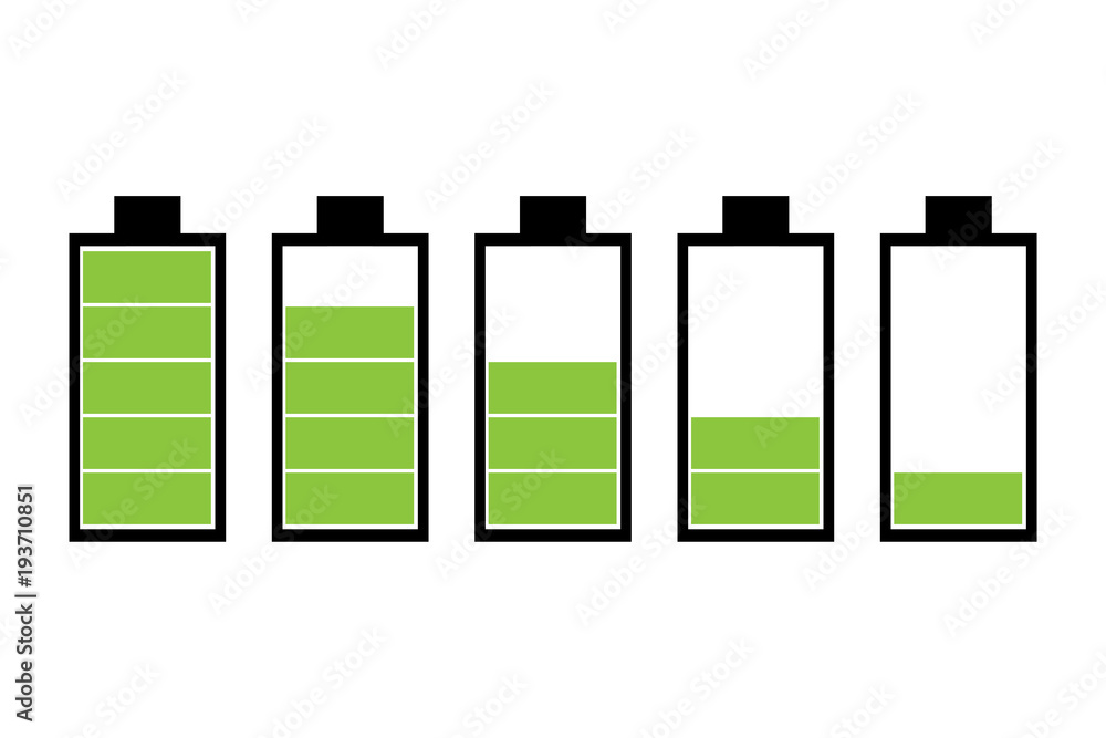 Battery set vector icon Battery set vector icon