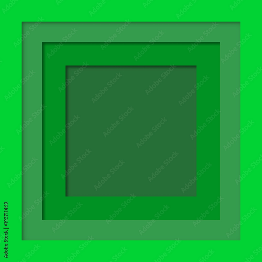 Green background with paper cut effect Green background with paper cut effect