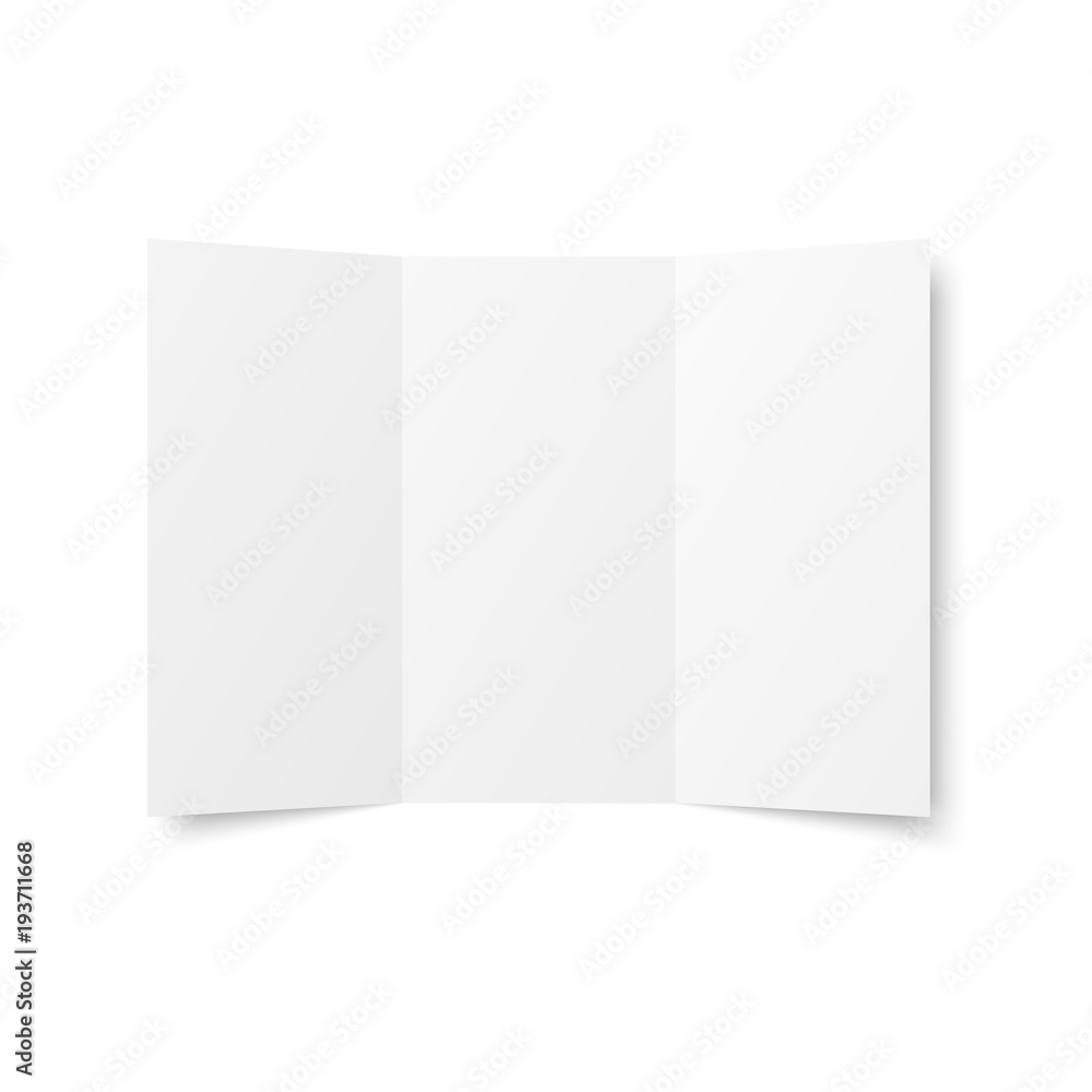 Vector blank white trifold leaflet opened Vector blank white trifold leaflet opened