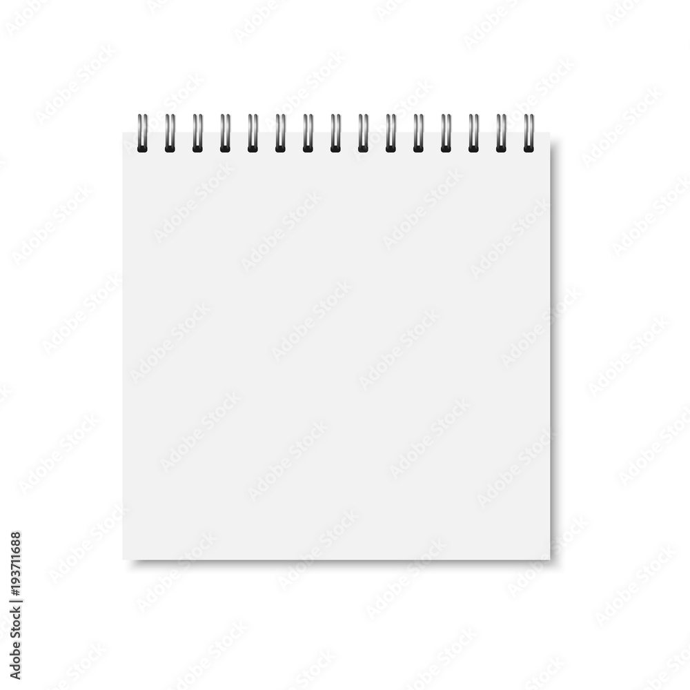 Vector white realistic closed notebook cover. Vector white realistic closed notebook cover.