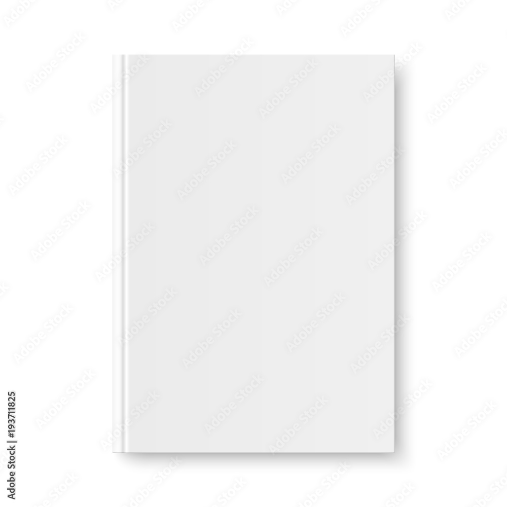 Vector mock up of book white blank cover