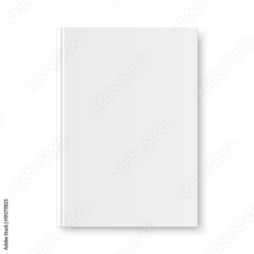 Vector mock up of book white blank cover